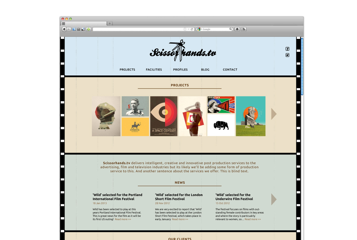 Web design: scissorhands pitch